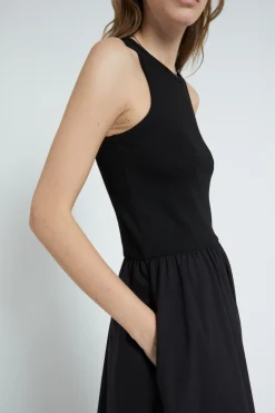 Robe longue en popeline