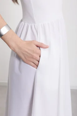 Robe longue en popeline
