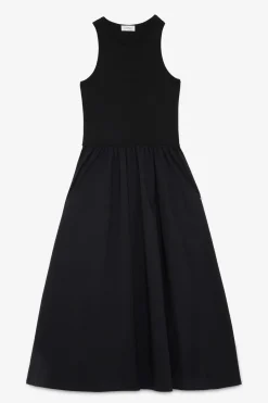 Robe longue en popeline