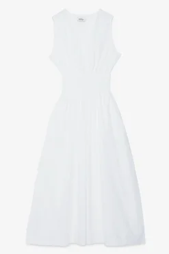 Robe longue en popeline