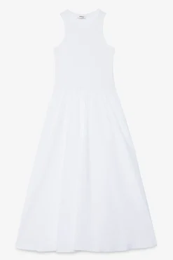 Robe longue en popeline