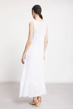 Robe longue en ramie avec lacet coulissant