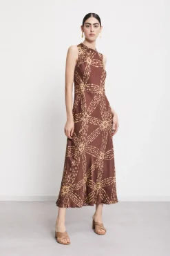Robe longue en satin de viscose