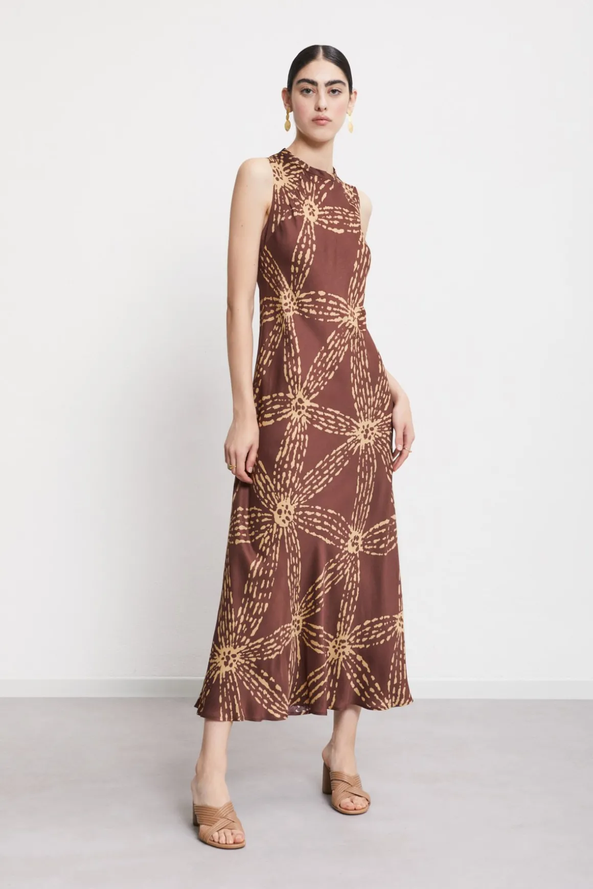 Robe longue en satin de viscose