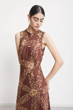 Robe longue en satin de viscose