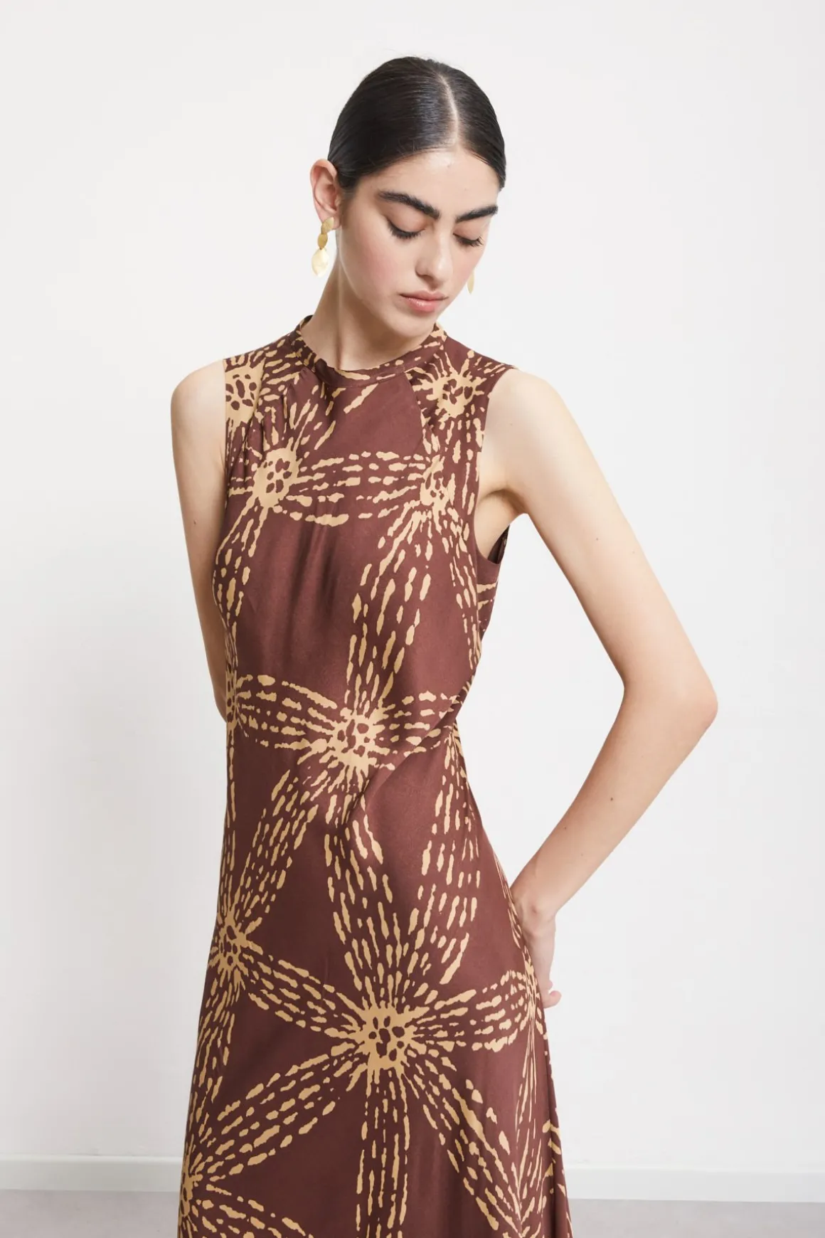 Robe longue en satin de viscose