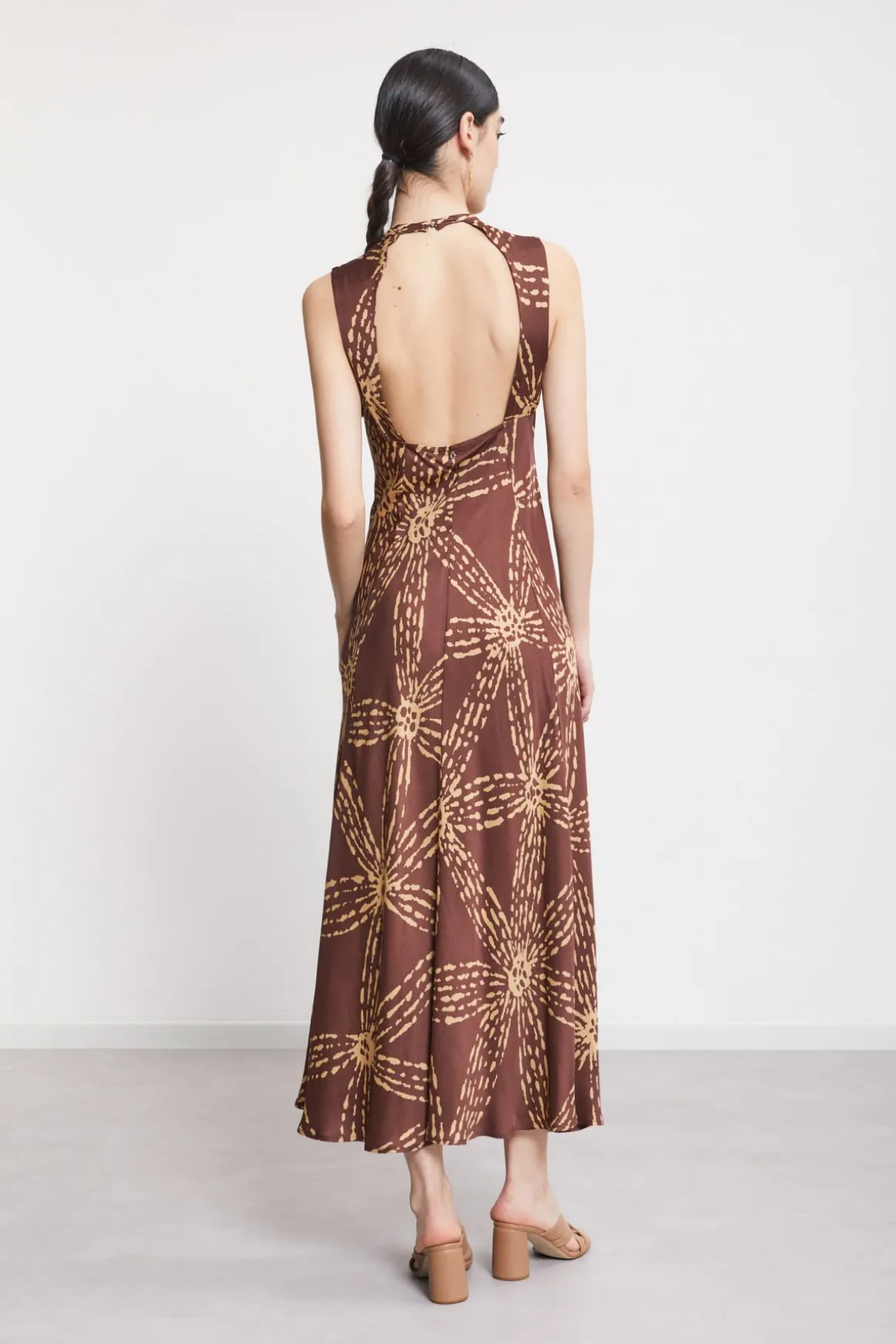 Robe longue en satin de viscose
