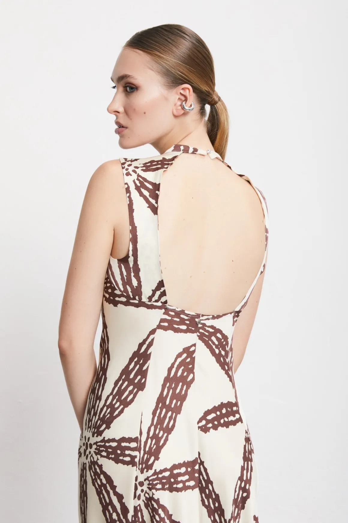 Robe longue en satin de viscose