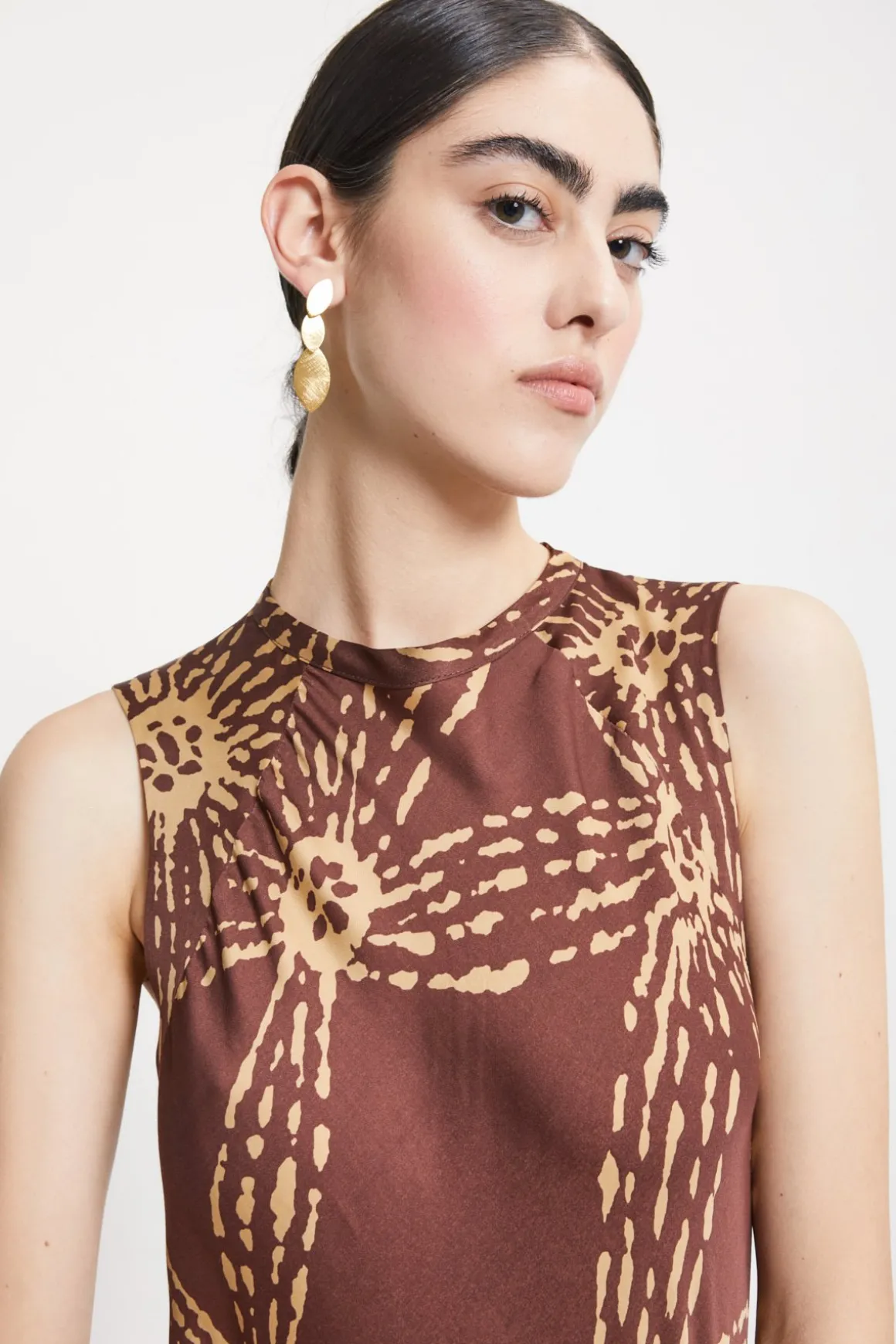 Robe longue en satin de viscose