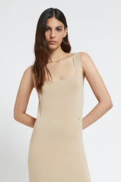 Robe longue en viscose avec franges