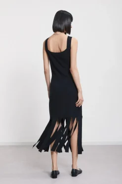 Robe longue en viscose avec franges