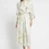 Robe longue en viscose imprimée