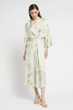 Robe longue en viscose imprimée