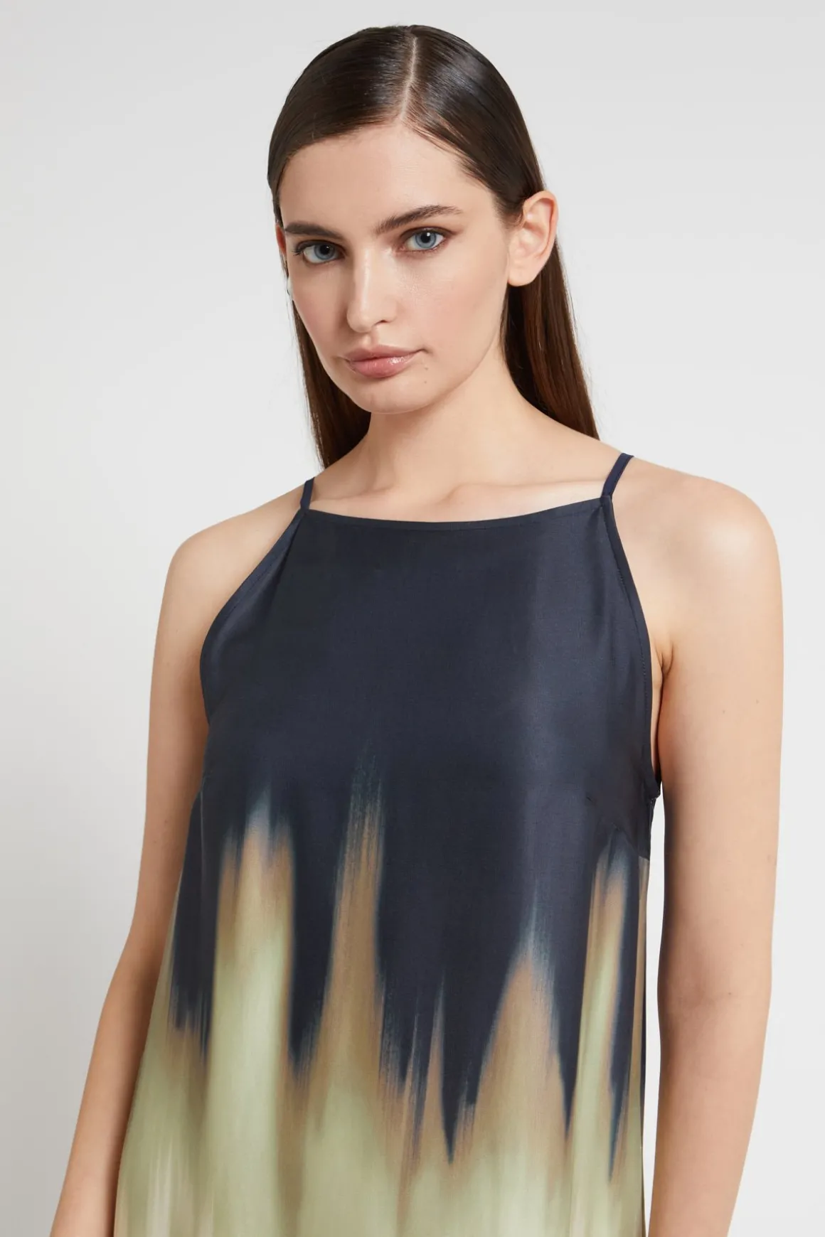Robe longue en viscose imprimée