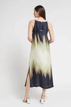 Robe longue en viscose imprimée