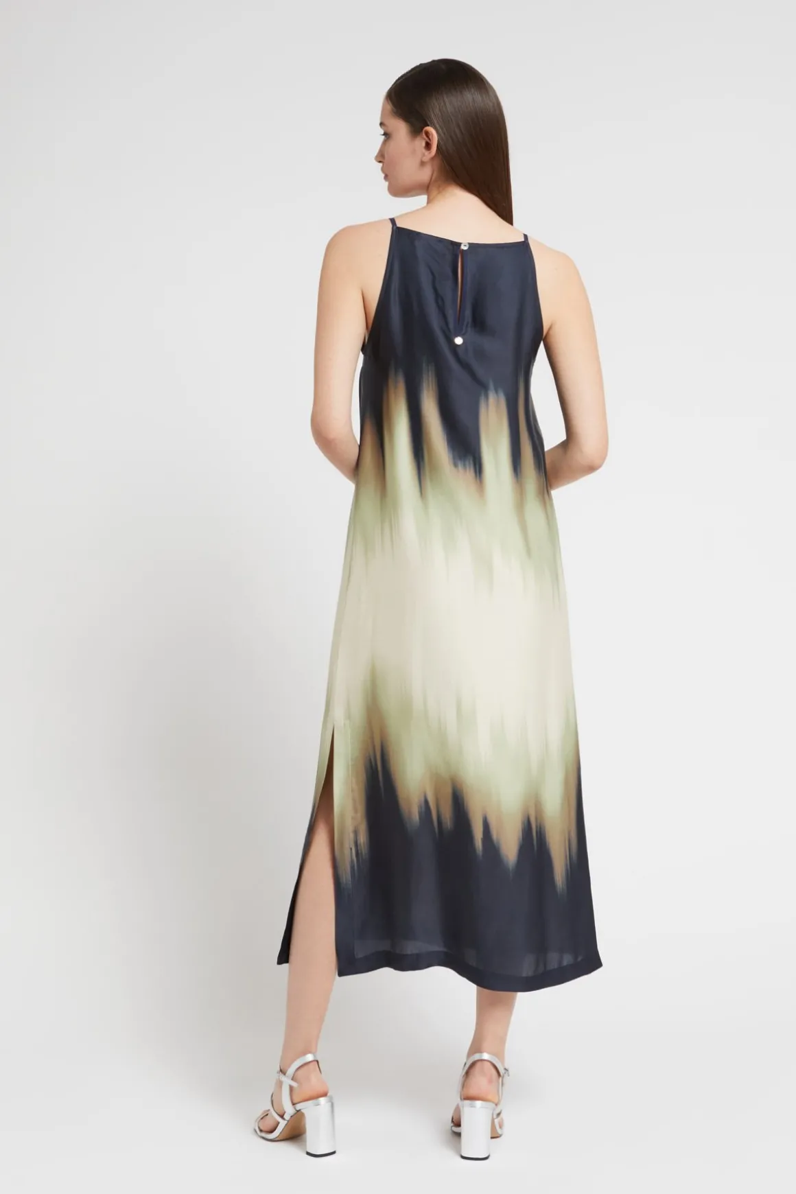 Robe longue en viscose imprimée