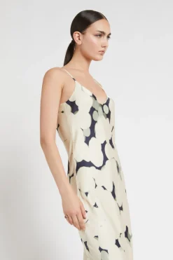 Robe longue en viscose imprimée