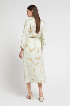 Robe longue en viscose imprimée