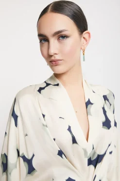 Robe longue en viscose imprimée