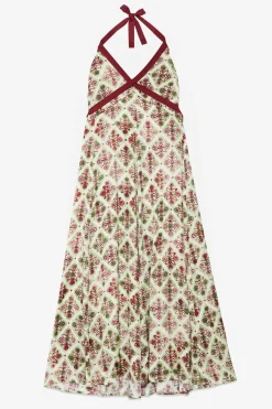 Robe longue en viscose imprimée