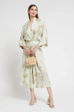 Robe longue en viscose imprimée