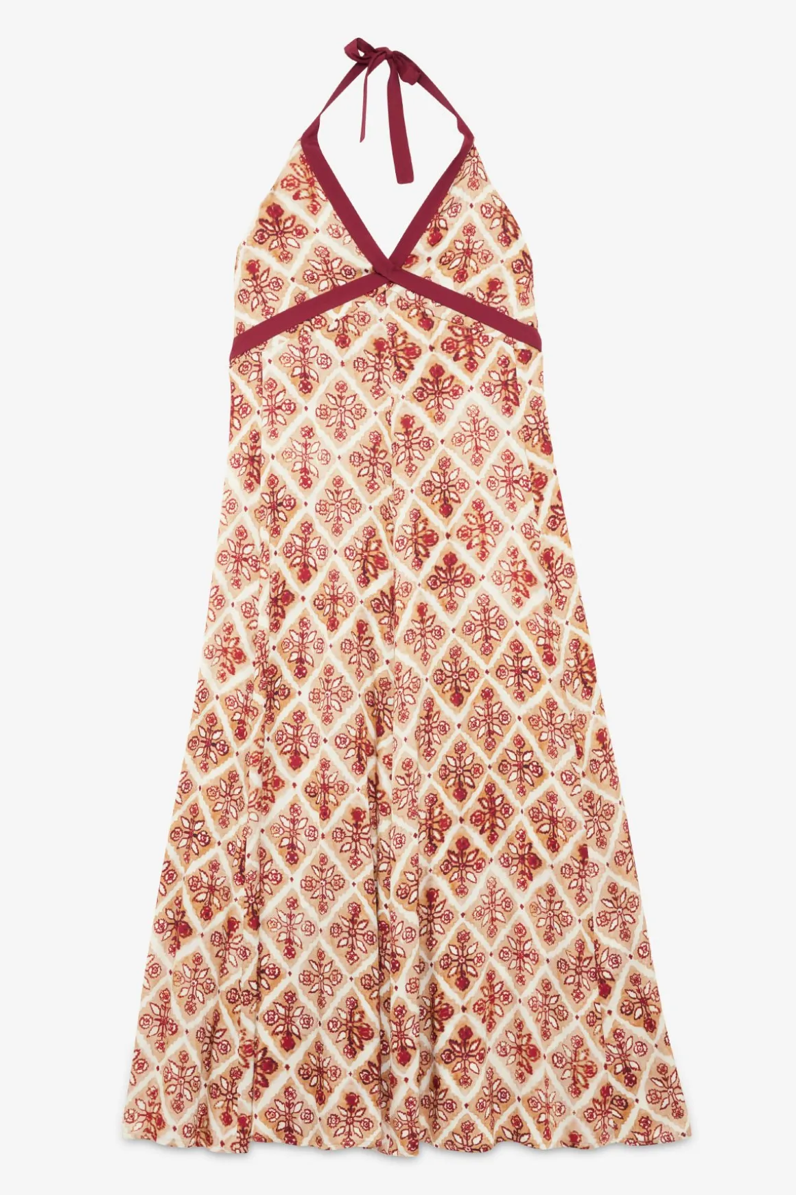 Robe longue en viscose imprimée