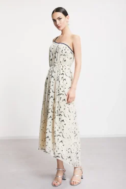 Robe longue épaules asymétriques en viscose