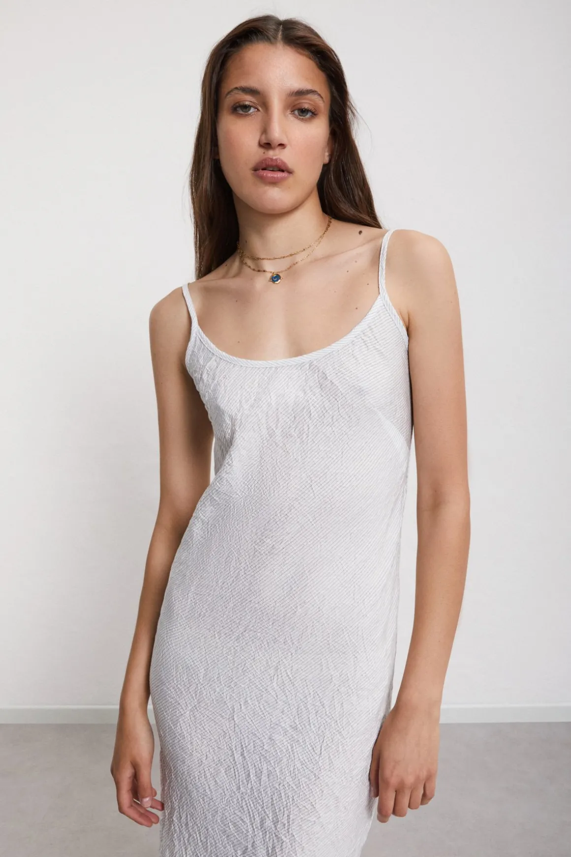 Robe longue style lingerie en viscose