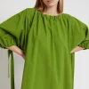 Robe midi en popeline
