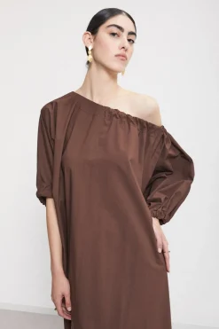 Robe midi en popeline