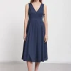 Robe midi en popeline