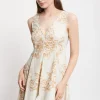 Robe midi en popeline imprimée