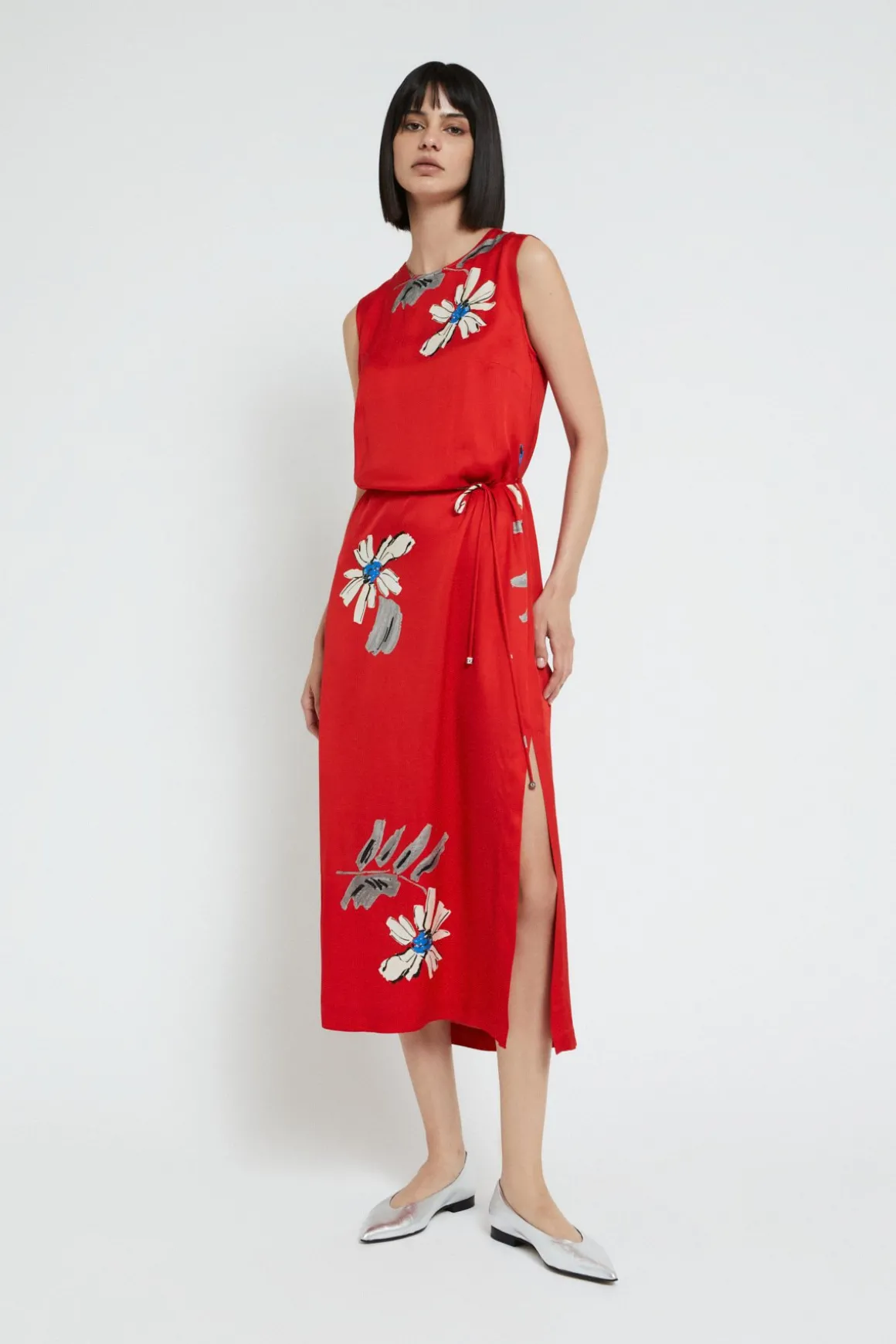 Robe midi en viscose