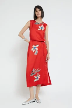 Robe midi en viscose