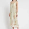 Robe midi en viscose imprimée