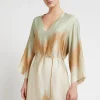 Robe midi en viscose imprimée