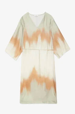 Robe midi en viscose imprimée