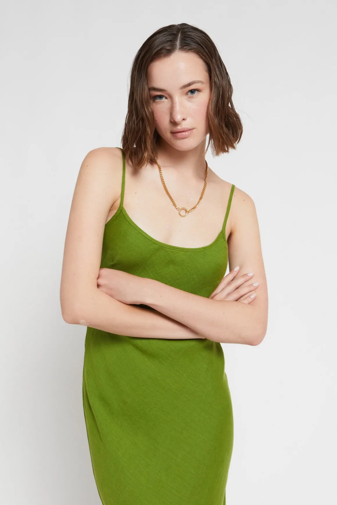 Robe style lingerie en lin