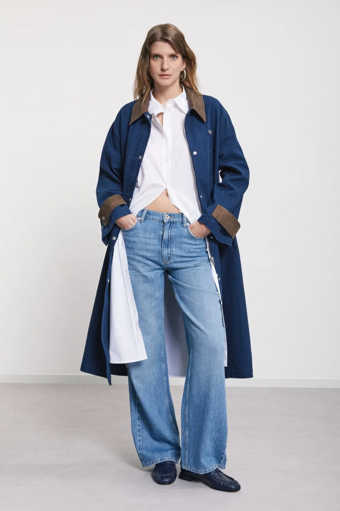 Trench long en coton