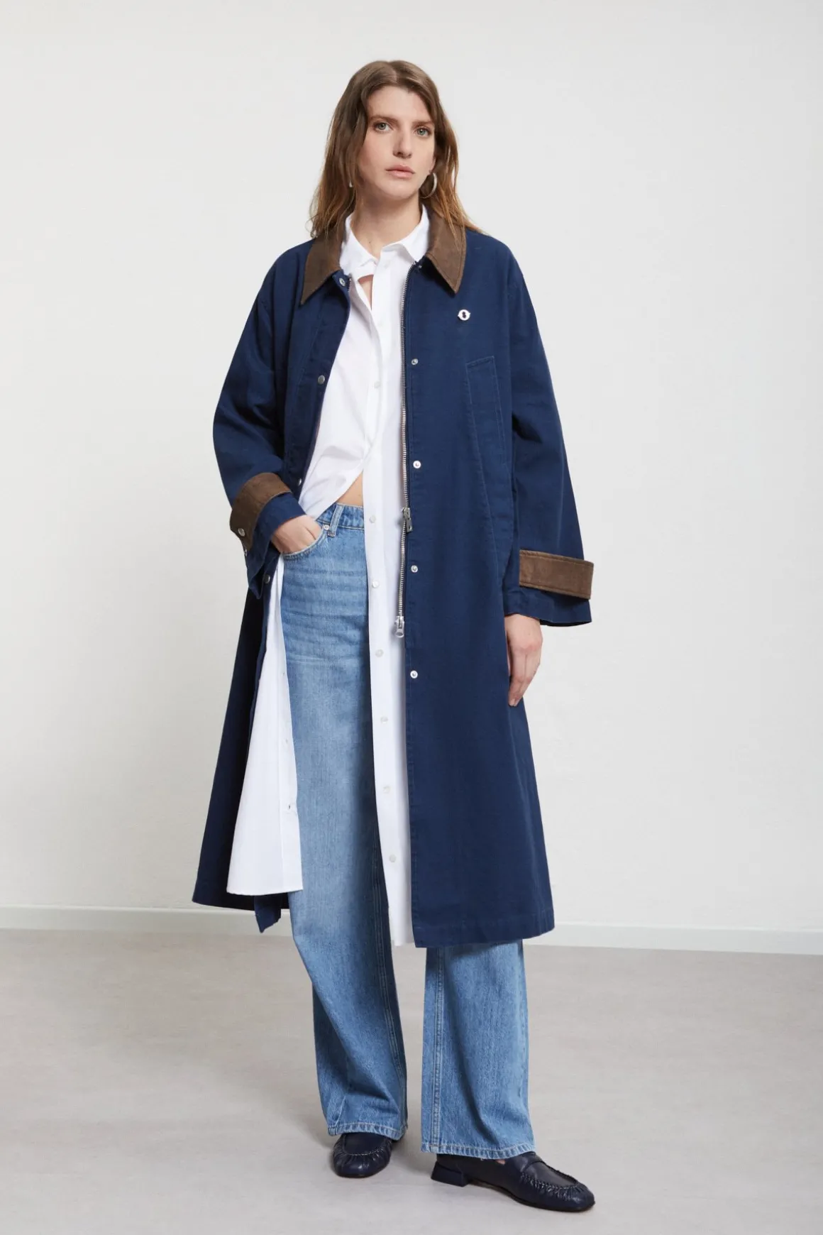 Trench long en coton