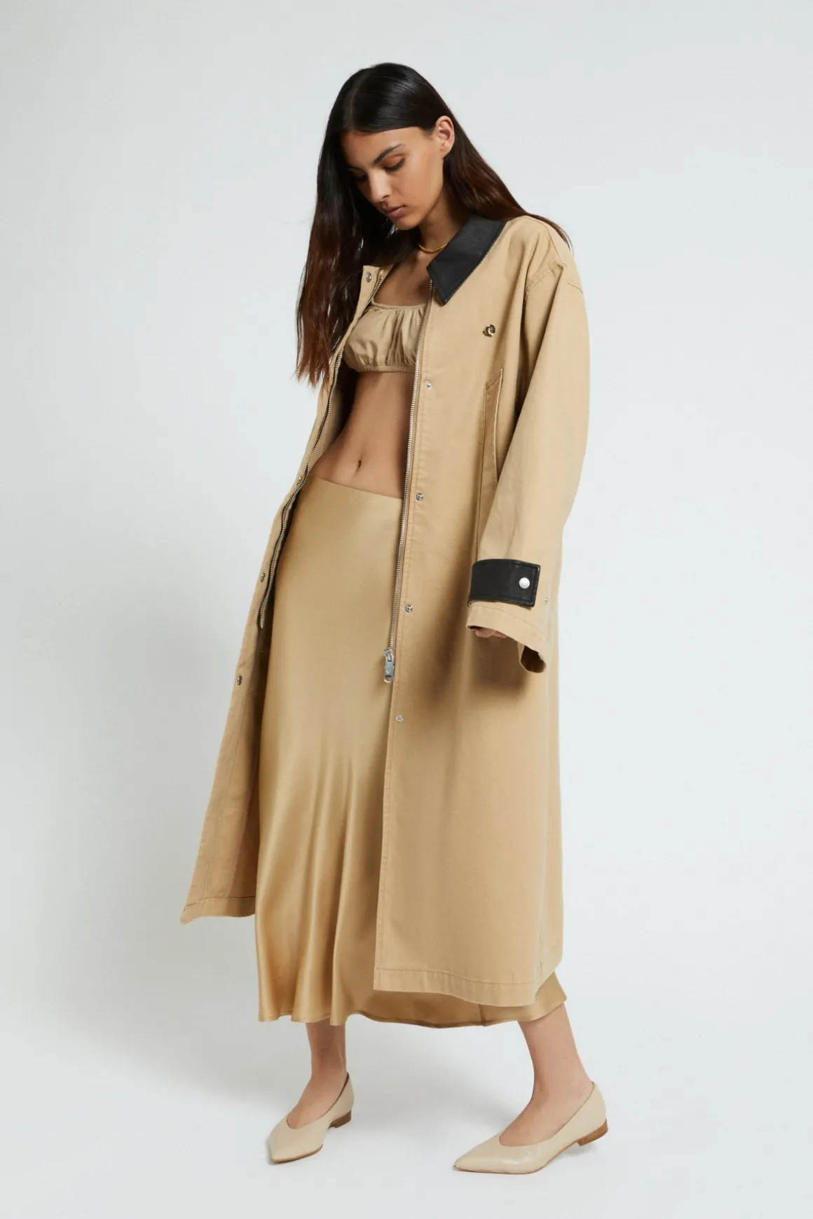 Trench long en coton