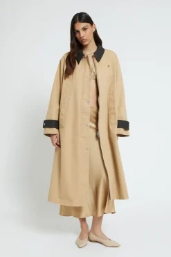 Trench long en coton