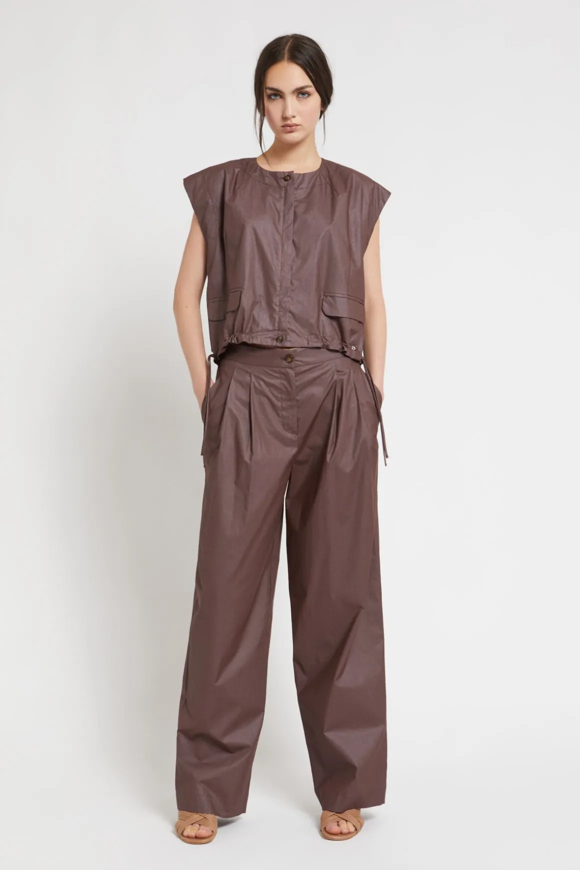 Veste cropped en coton