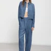 Veste cropped en lin imprimé