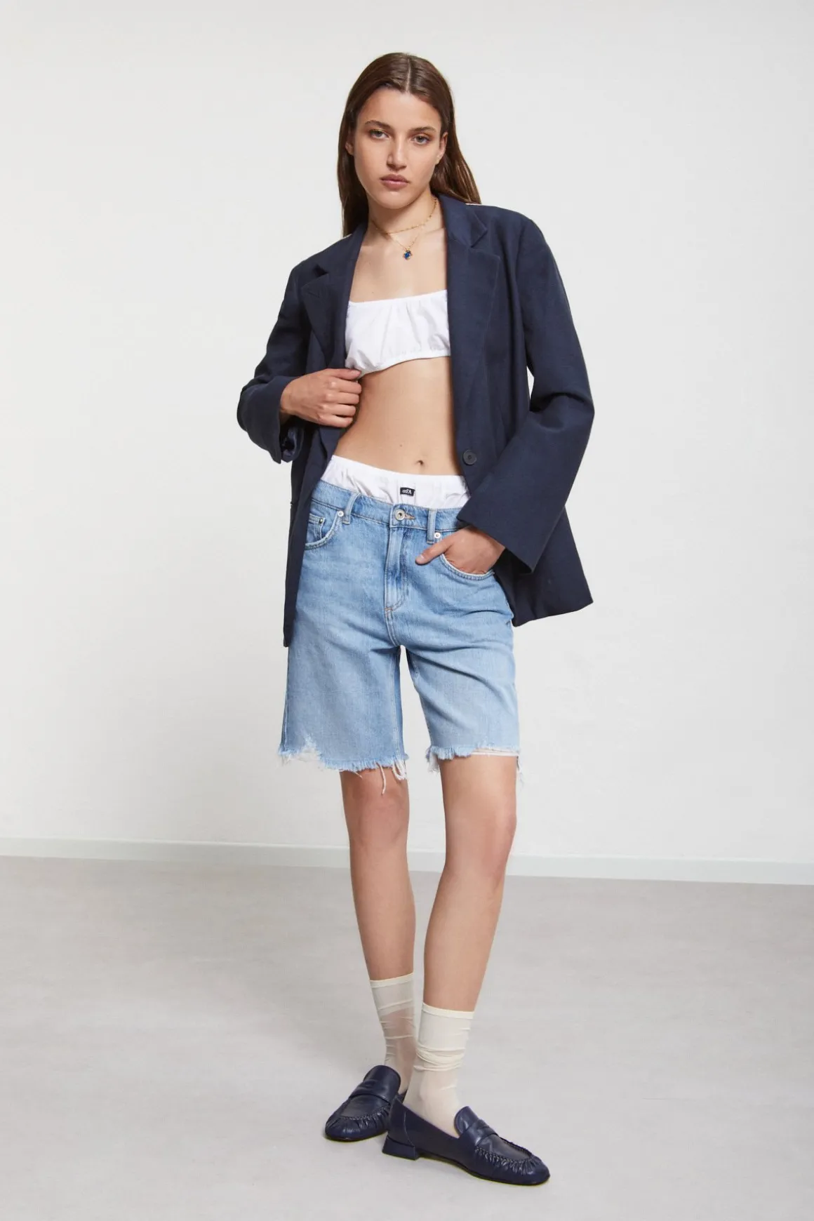 Veste en lin en double tissu