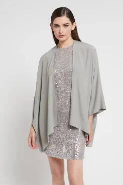 Veste kimono en soie mélangée