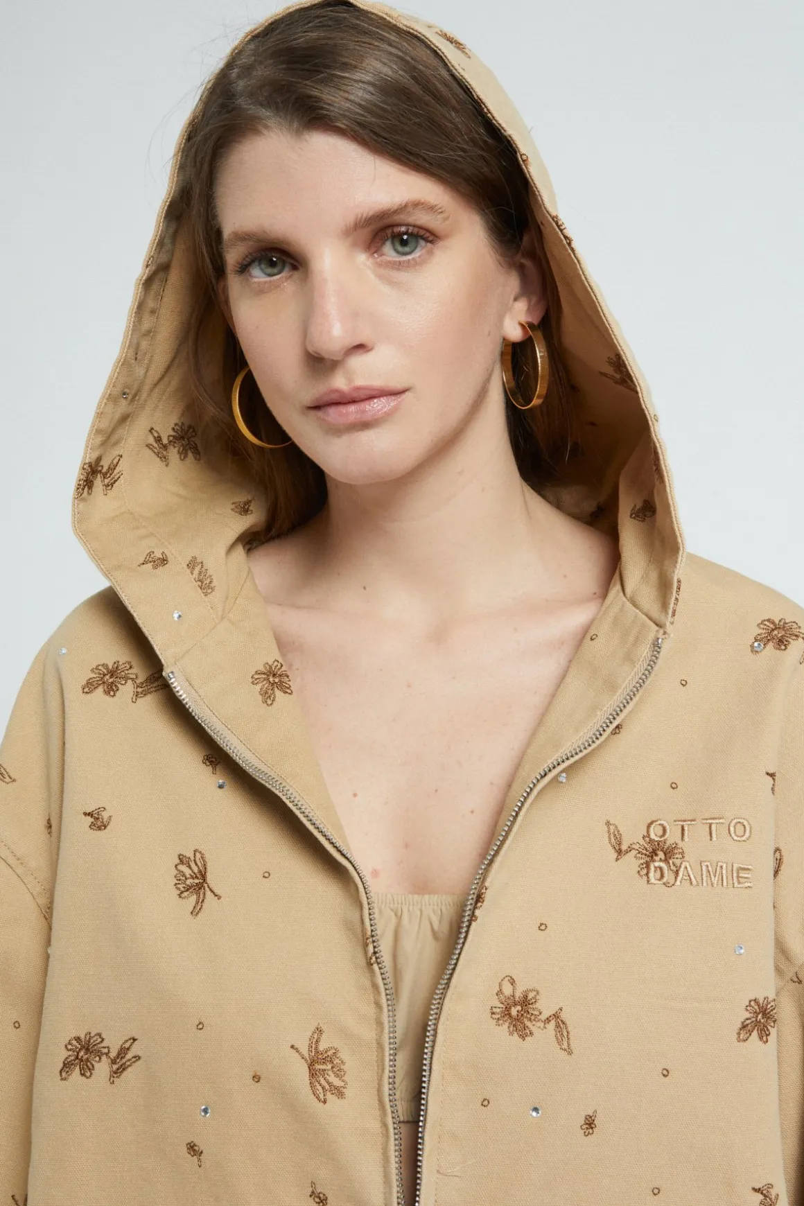 Veste style sweat shirt en coton